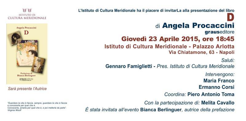 Presentazione del Libro di Angela Procaccini “D”