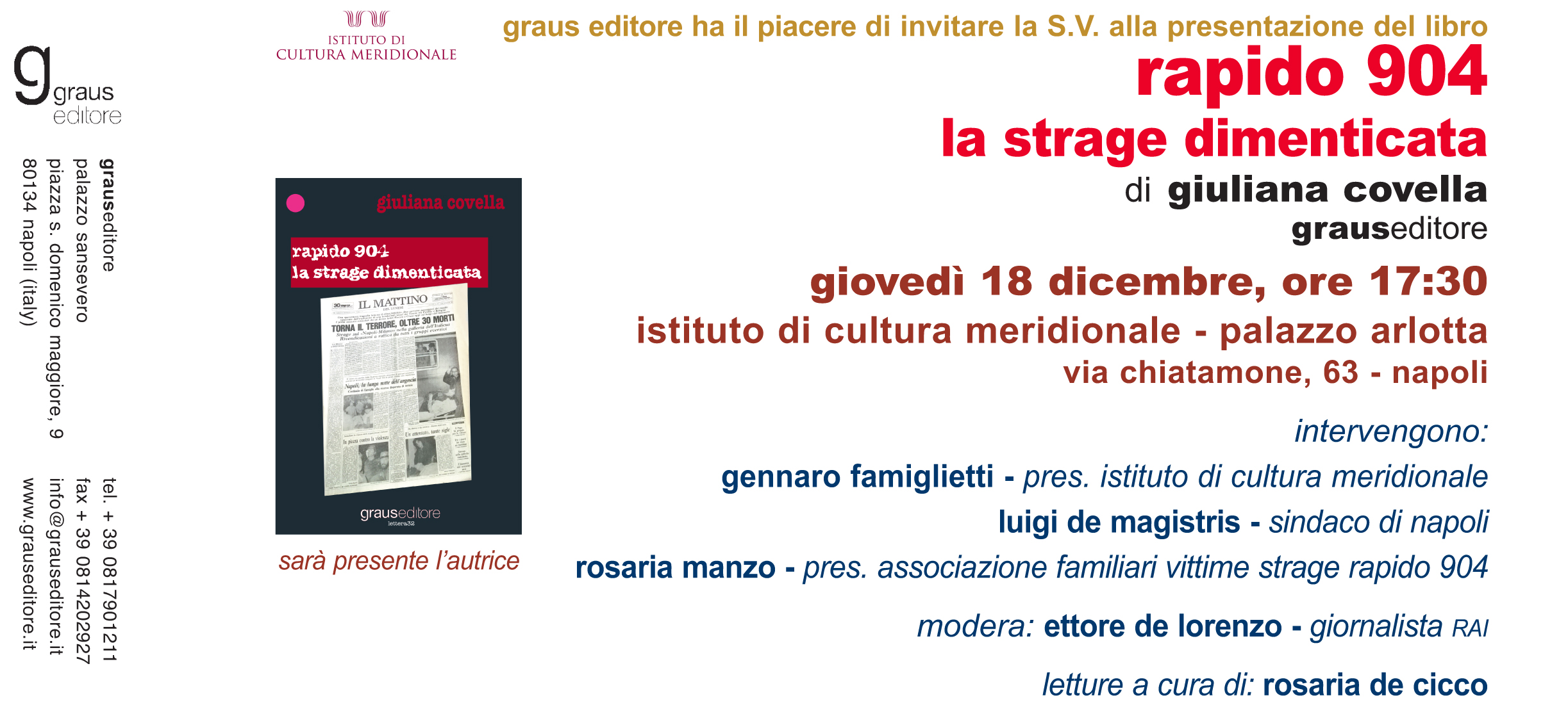 Giuliana Covella: Rapido 904, la strage dimenticata