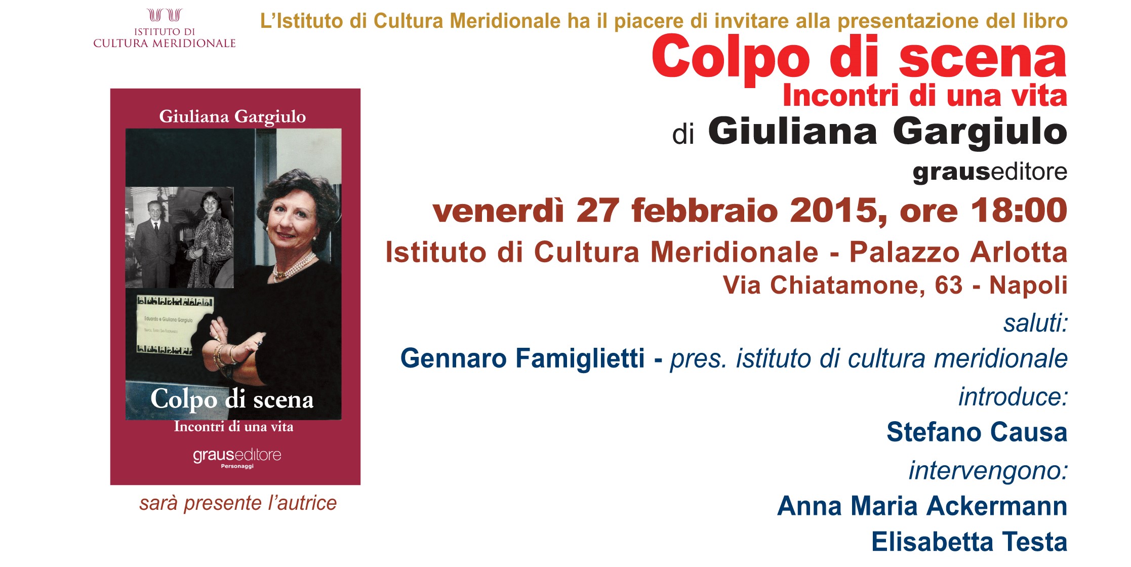 Giuliana Gargiulo: “Colpi di scena – Incontri di una vita”