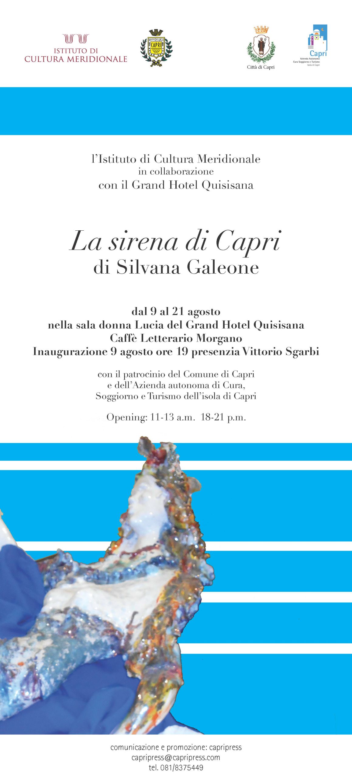 «La sirena di Capri», la mostra di Silvana Galeone nel Grand Hotel Quisisana